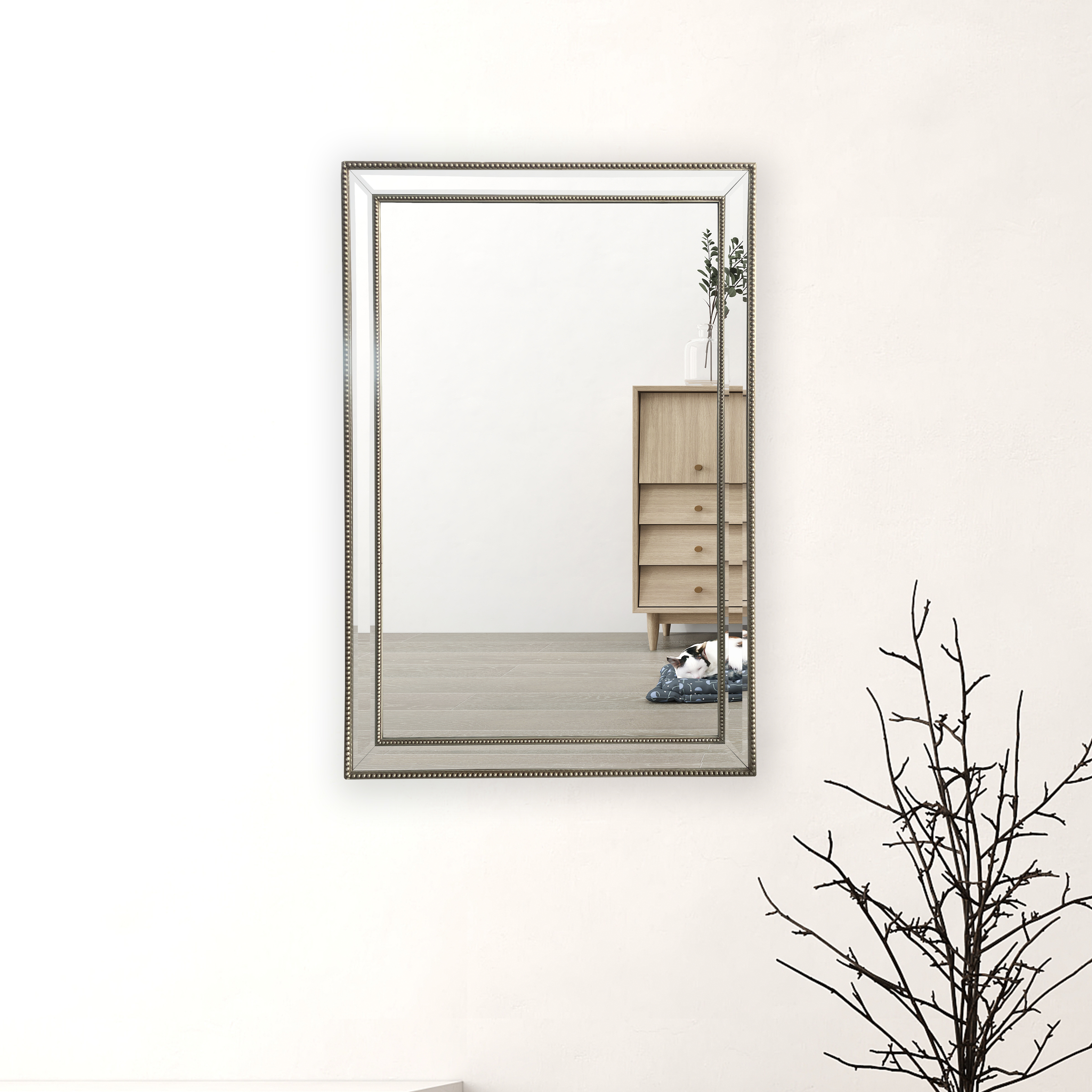 bevelled mirror wall